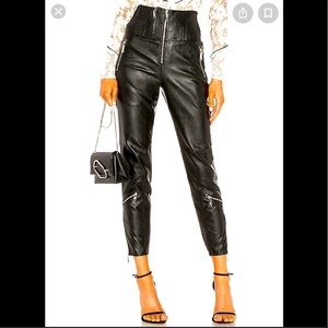 Divine Heritage Vegan Leather Moto Black Pant